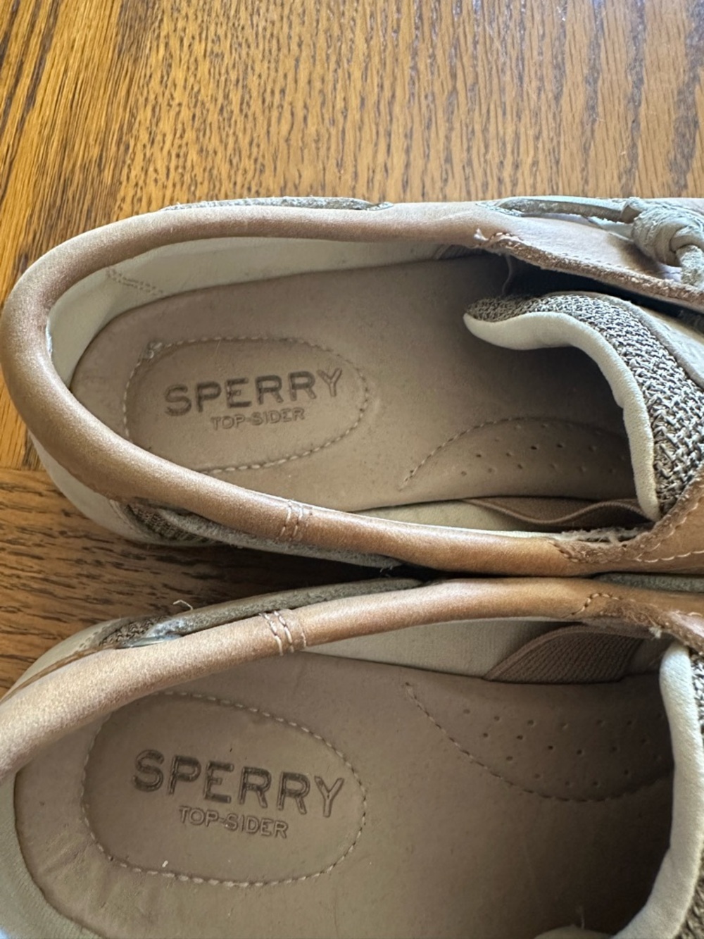 Sperry Tan and Beige Canvas & Leather Boat Shoes Women’s Size 7.5 - Picture 8 of 8